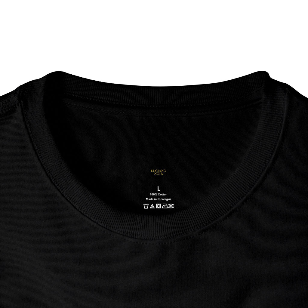 LUCIANO NOIR — Black & Gold Oversized Tee