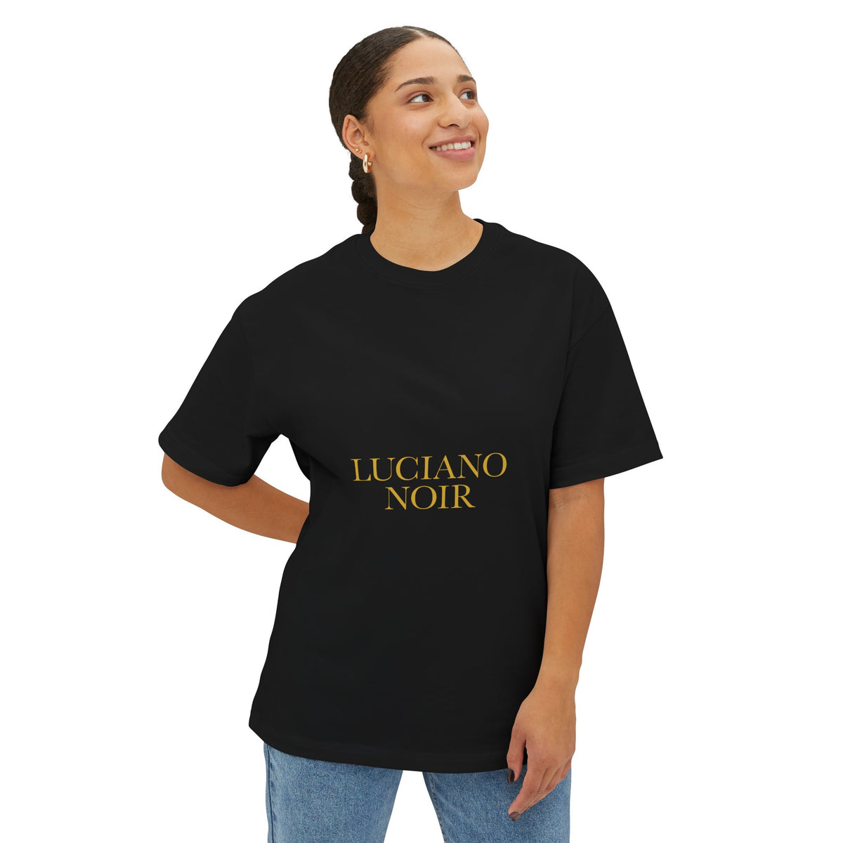 LUCIANO NOIR — Black & Gold Oversized Tee