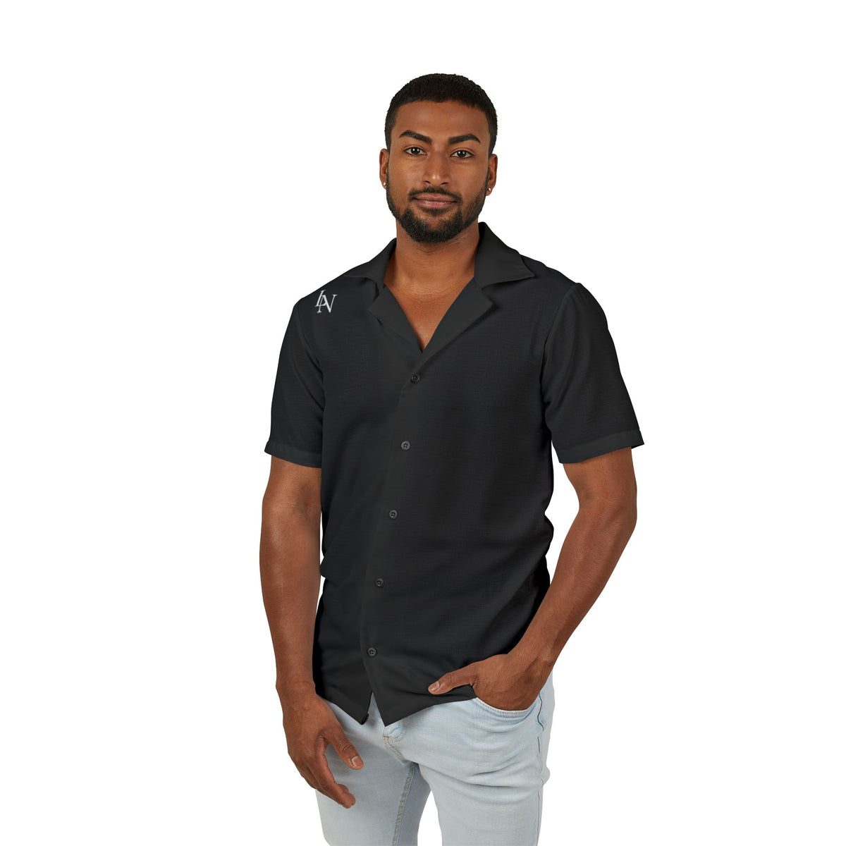 LUCIANO NOIR — Noir Camp Shirt (All-Over Print)